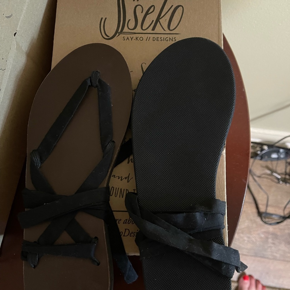Sseko Black and Brown Sandals